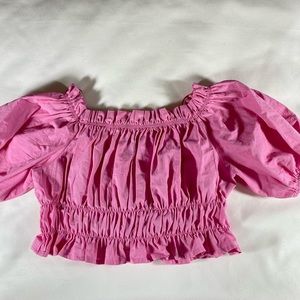 Pink going out crop top S rouched Zara